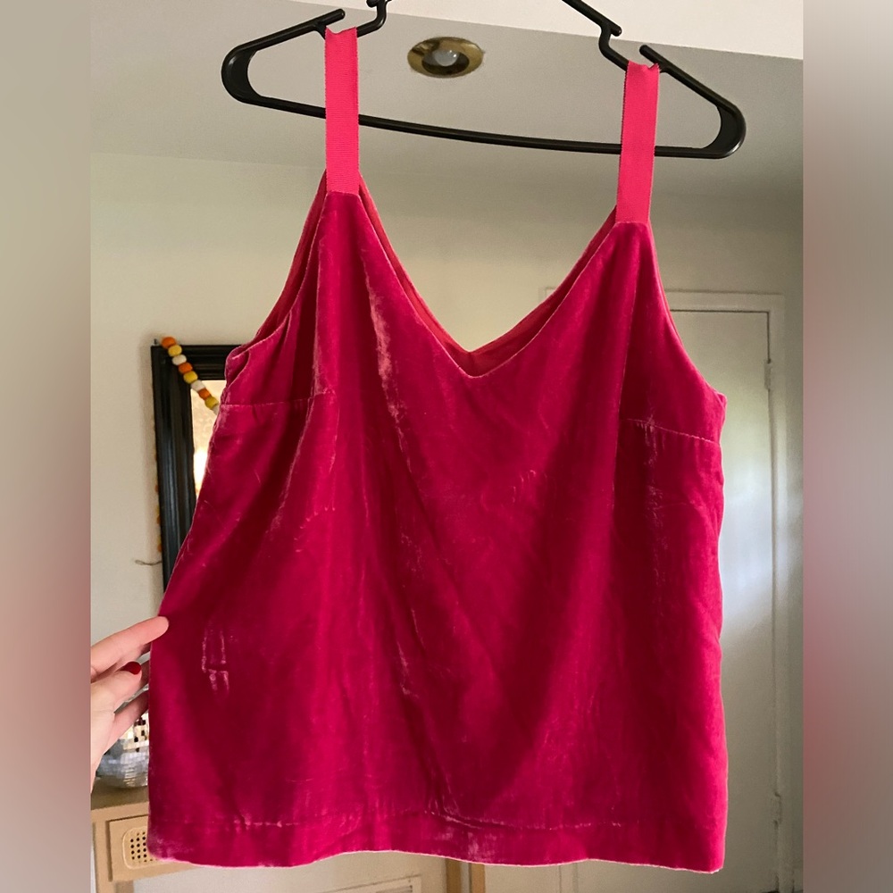 J. Crew Pink Velvet She’ll with Ribbon Strap